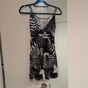 Ocean Drive Monochrome Leaf Print Dress